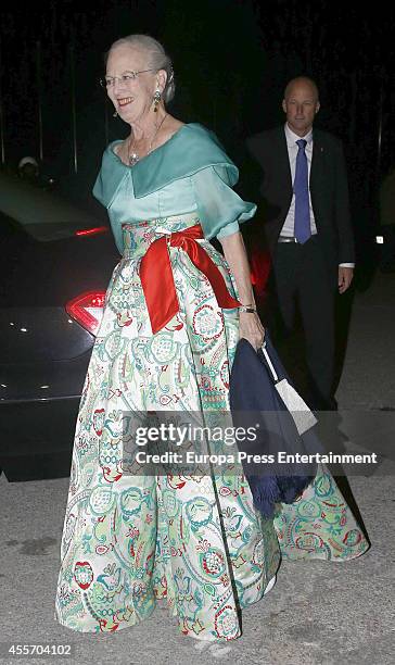 Queen Margrethe II of Denmark attends private dinner to celebrate the Golden Wedding Anniversary of King Constantine II and Queen Anne Marie of...