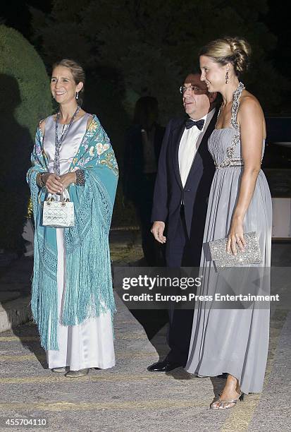 Princess Elena of Spain, Victoria de Borbon-Dos Sicilias and Markos Nomikos attend private dinner to celebrate the Golden Wedding Anniversary of King...