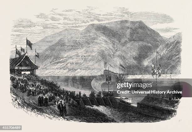 Opening Of The Henares Canal Of The Iberian Irrigation Company In Spain, 1867.