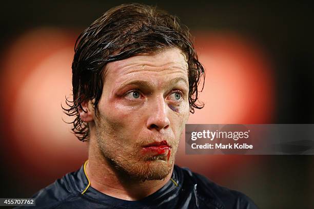 Rory Kostjasyn of the Cowboys looks on during the 1st NRL Semi Final match between the Sydney Roosters and the North Queensland Cowboys at Allianz...