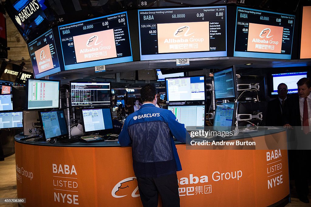 China-Based Internet Company Alibaba Debuts On New York Stock Exchange