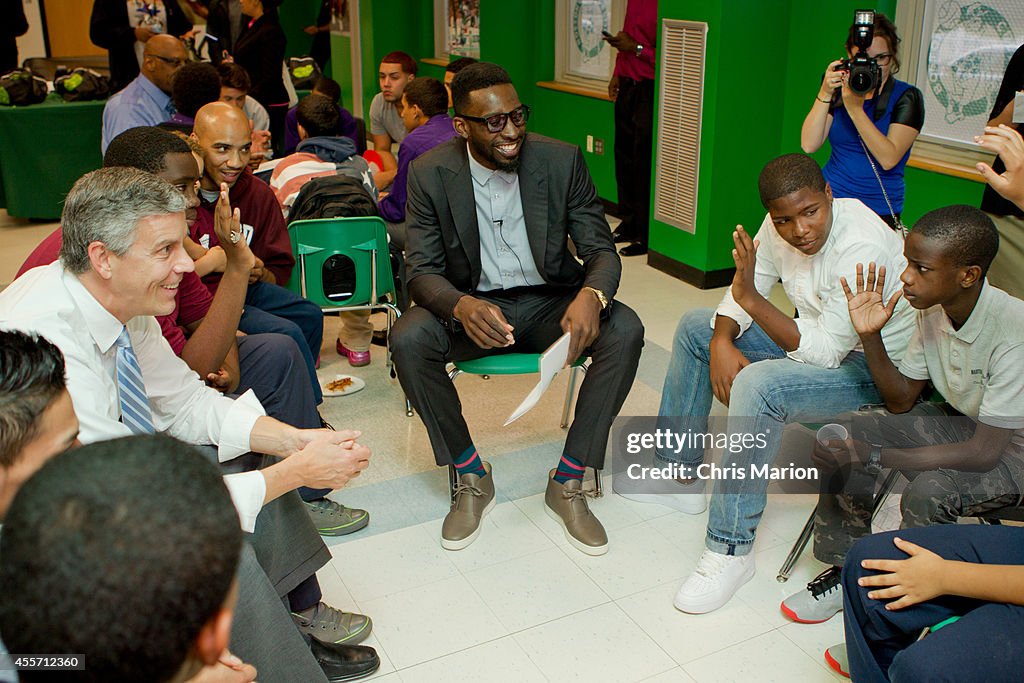 Boston Celtics community event with  U.S. Secretary of Education