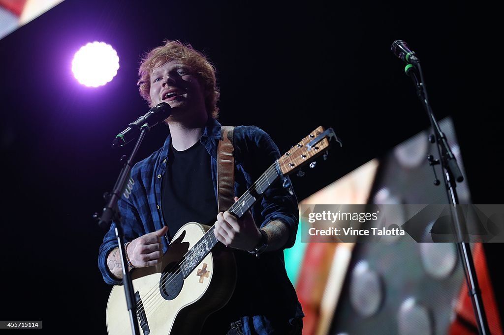 Singer Ed Sheeran performs at Air Canada Centre