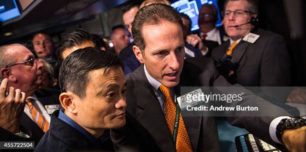 Glenn Carell , a trader with Barclays, explains the workings of deciding an initial price offering to Jack Ma, founder and executive chairman of...