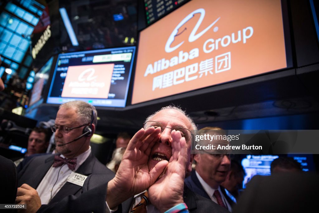 China-Based Internet Company Alibaba Debuts On New York Stock Exchange