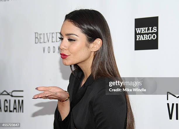 Actress Vanessa Hudgens attends the 2013 amfAR Inspiration Gala Los Angeles presented by MAC Viva Glam at Milk Studios on December 12, 2013 in Los...