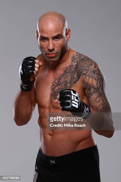 Ben Saunders poses for a portrait during a UFC photo session on August 20, 2014 in Tulsa, Oklahoma.