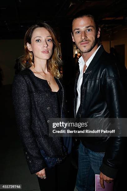 Actor Gaspard Ulliel and Gaelle Pietri attend the Bertrand Bonello's Exhibition "Resonances" at Centre Pompidou on September 19, 2014 in Paris,...