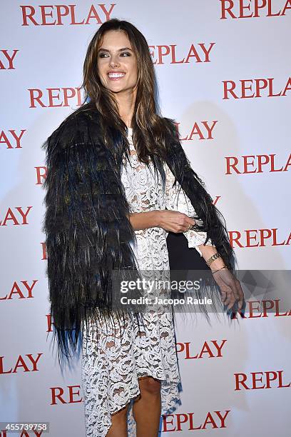 Alessandra Ambrosio attends Replay Store Preview during Milan Fashion Week Womenswear Spring/Summer 2015 on September 19, 2014 in Milan, Italy.