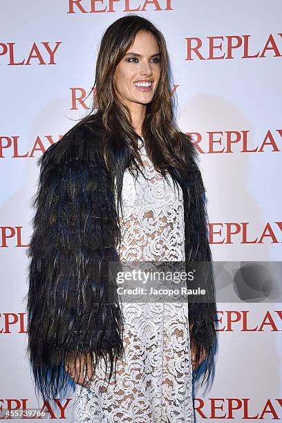 Alessandra Ambrosio attends Replay Store Preview during Milan Fashion Week Womenswear Spring/Summer 2015 on September 19, 2014 in Milan, Italy.