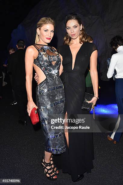 Hofit Golan and Liliana Nova attend Philipp Plein Fashion Show during Milan Fashion Week Womenswear Spring/Summer 2015 on September 19, 2014 in...