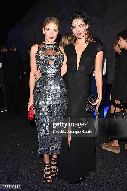Hofit Golan and Liliana Nova attend Philipp Plein Fashion Show during Milan Fashion Week Womenswear Spring/Summer 2015 on September 19, 2014 in...