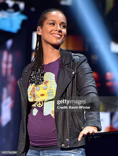 Recording artist Alicia Keys performs onstage during the 2014 iHeartRadio Music Festival at the MGM Grand Garden Arena on September 19, 2014 in Las...