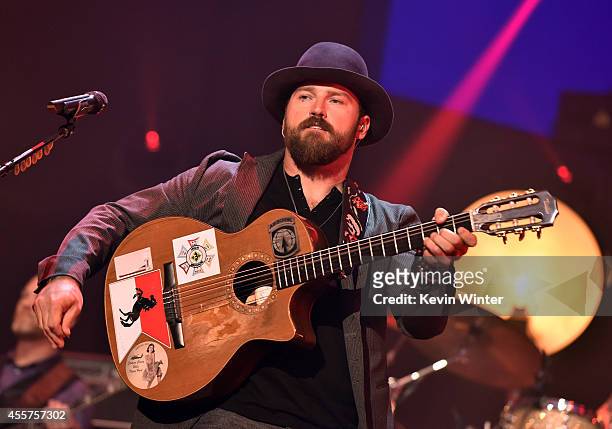 Recording artist Zac Brown of the Zac Brown Band performs onstage during the 2014 iHeartRadio Music Festival at the MGM Grand Garden Arena on...