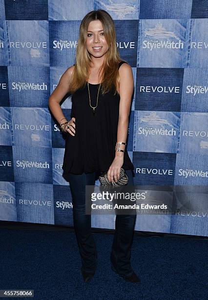 Actress Jennette McCurdy arrives at the People StyleWatch 4th Annual Denim Awards Issue party at The Line on September 18, 2014 in Los Angeles,...