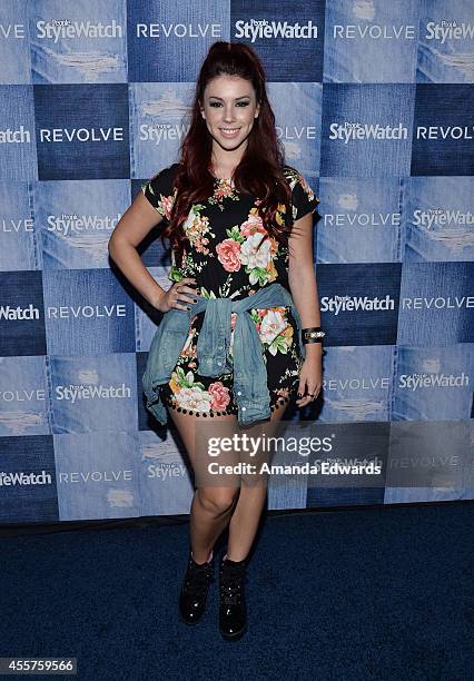 Actress Jillian Rose Reed arrives at the People StyleWatch 4th Annual Denim Awards Issue party at The Line on September 18, 2014 in Los Angeles,...