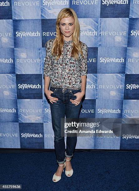 Actress Claire Coffee arrives at the People StyleWatch 4th Annual Denim Awards Issue party at The Line on September 18, 2014 in Los Angeles,...