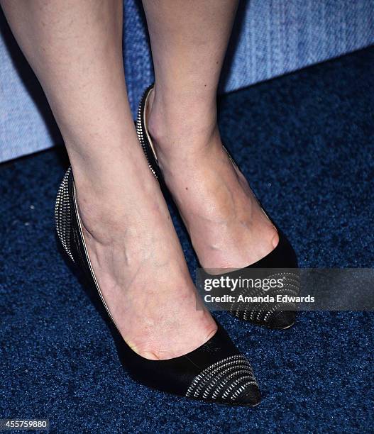 Actress Elizabeth Henstridge arrives at the People StyleWatch 4th Annual Denim Awards Issue party at The Line on September 18, 2014 in Los Angeles,...