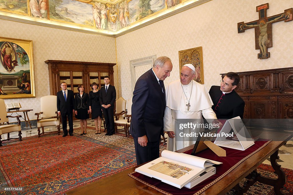 Pope Francis Meets President of Latvia Andris Berzins