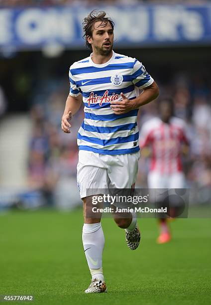 Niko Kranjcar of Queens Park Rangers in action during the Barclays Premier League match between Queens Park Rangers and Stoke City at Loftus Road on...