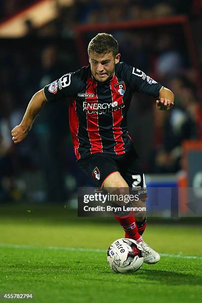 Ryan Fraser of AFC Bournemouth in action during the Sky Bet Championship match between AFC Bournemouth and Leeds United at Goldsands Stadium on...