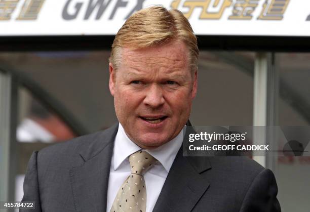 Southampton's Dutch manager Ronald Koeman looks on during the English Premier League football match between Swansea City and Southampton at the...