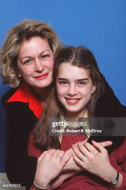 Portrait of teenaged American actress and model Brooke Shields and her mother Teri Shields , New York, New York, 1978.