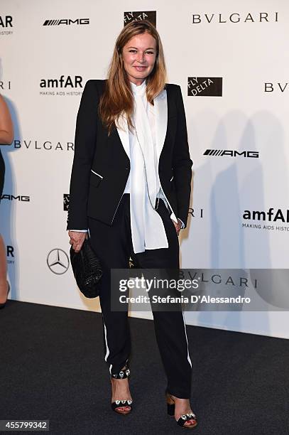 Eva Cavalli attends the amfAR Milano 2014 - Gala as part of Milan Fashion Week Womenswear Spring/Summer 2015 on September 20, 2014 in Milan, Italy.