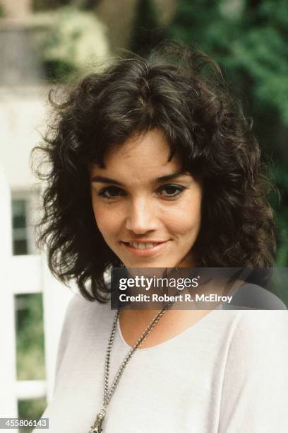 Portrait of American actress Brooke Adams as she poses at home, New York, New York, 1987.