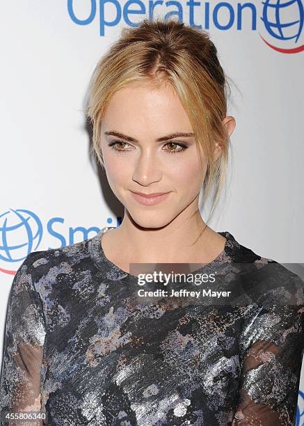 Actress Emily Wickersham attends the 2014 Operation Smile Gala at the Beverly Wilshire Four Seasons Hotel on September 19, 2014 in Beverly Hills,...