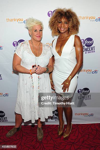 Chefs Anne Burrell and Sunny Anderson attend Food Network In Concert on September 20, 2014 in Chicago, Illinois.