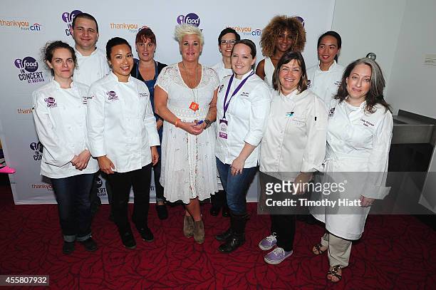 Chefs Anne Burrell and Sunny Anderson attend Food Network In Concert on September 20, 2014 in Chicago, Illinois.