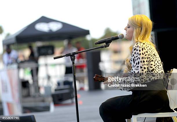 Singer Meghan Trainor performs onstage during the 2014 iHeartRadio Music Festival Village on September 20, 2014 in Las Vegas, Nevada.