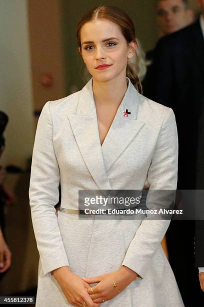 Women Goodwill Ambassador Emma Watson attends the HeForShe campaign launch at the United Nations on September 20, 2014 in New York, New York.