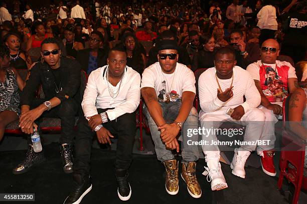 Snootie Wild, Yo Gotti, J-Doe, O.T. Genasis and Spliff Star attend the BET Hip Hop Awards 2014 at Boisfeuillet Jones Atlanta Civic Center on...