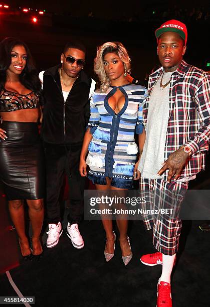 Porsha Williams, Nelly, Joseline Hernandez and YG attend the BET Hip Hop Awards 2014 at Boisfeuillet Jones Atlanta Civic Center on September 20, 2014...