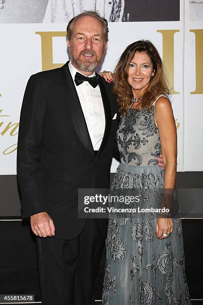 Arturo Artom and Alessandra Repini attend the amfAR Milano 2014 - Cocktail as part of Milan Fashion Week Womenswear Spring/Summer 2015 on September...