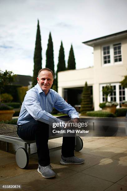 Newly elected Prime Minister John Key poses for a portrait at his home on September 21, 2014 in Auckland, New Zealand. Last night, National Party...