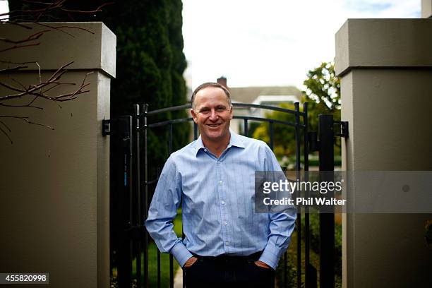 Newly elected Prime Minister John Key poses for a portrait at his home on September 21, 2014 in Auckland, New Zealand. Last night, National Party...