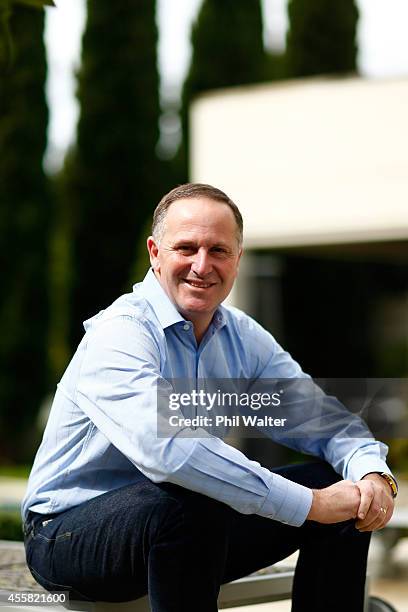 Newly elected Prime Minister John Key poses for a portrait at his home on September 21, 2014 in Auckland, New Zealand. Last night, National Party...