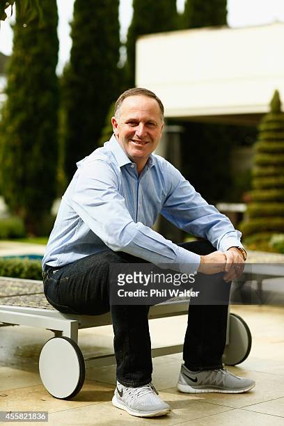 Newly elected Prime Minister John Key poses for a portrait at his home on September 21, 2014 in Auckland, New Zealand. Last night, National Party...