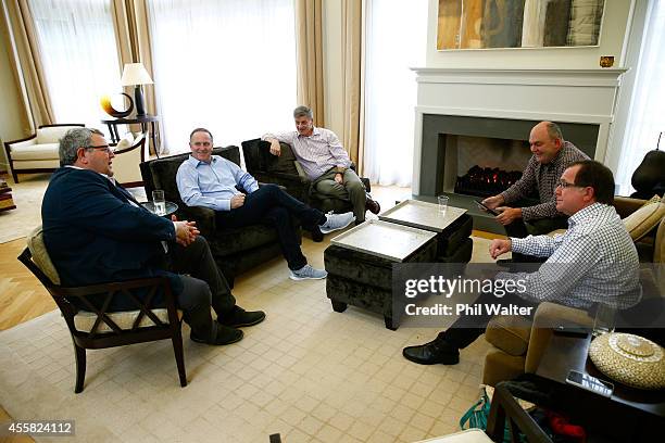 Cabinet Minister Gerry Brownlee, Newly elected Prime Minister John Key, Deputy Prime Minister Bill English, Cabinet Minister Steven Joyce and Cabinet...