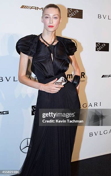 Anastasia Khozzisova attends amfAR Milano 2014 event during Milan Fashion Week Womenswear Spring/Summer 2015 on September 20, 2014 in Milan, Italy.