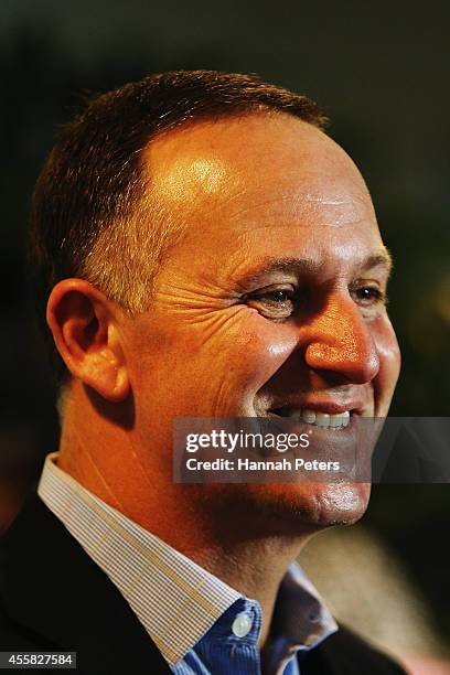 Newly elected Prime Minister John Key speaks to the media on September 21, 2014 in Auckland, New Zealand. Last night, National Party leader John Key...