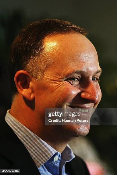 Newly elected Prime Minister John Key speaks to the media on September 21, 2014 in Auckland, New Zealand. Last night, National Party leader John Key...