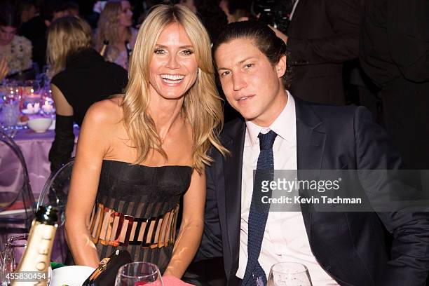 Heidi Klum and Vito Schnabel attend the amfAR Milano 2014 - Gala Dinner and Auction as part of Milan Fashion Week Womenswear Spring/Summer 2015 on...
