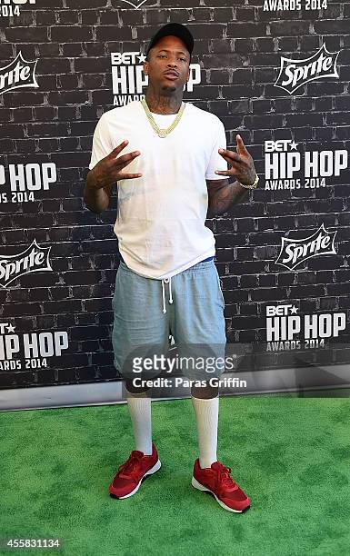 Rapper YG attends the BET Hip Hop Awards 2014 at Boisfeuillet Jones Atlanta Civic Center on September 20, 2014 in Atlanta, Georgia.