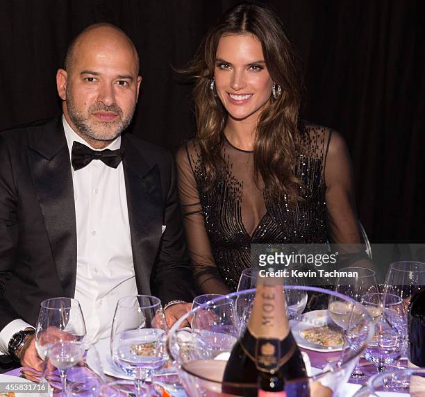 Alessandra Ambrosio attends the amfAR Milano 2014 - Gala Dinner and Auction as part of Milan Fashion Week Womenswear Spring/Summer 2015 on September...