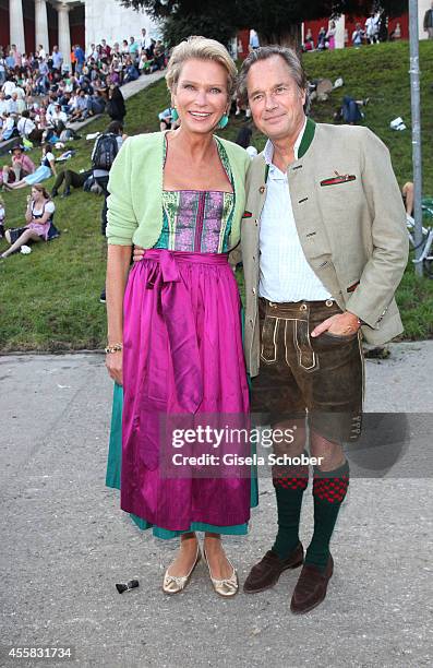 Stephanie von Pfuel, Henrik TeNeues attend 'Laureus Wiesn' during Oktoberfest Opening at Theresienwiese on September 20, 2014 in Munich, Germany.