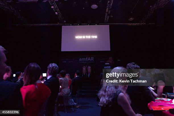 General view of the amfAR Milano 2014 - Gala Dinner and Auction as part of Milan Fashion Week Womenswear Spring/Summer 2015 on September 20, 2014 in...